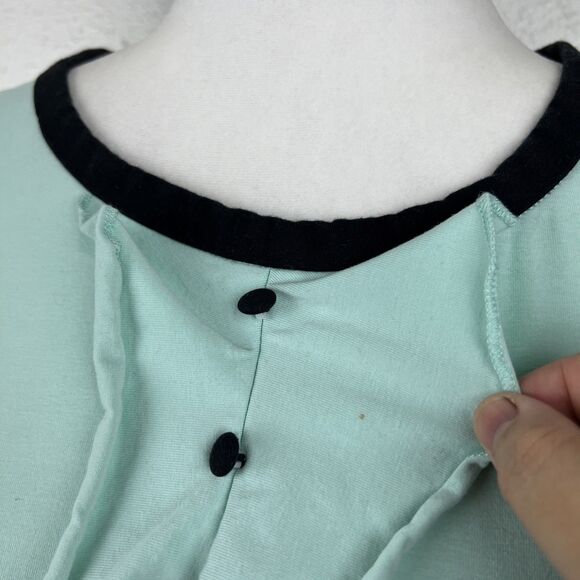 Every Body Every Wear Dress Women Small Green Ringer Stretch Short Sleeve Cotton - Picture 9 of 14